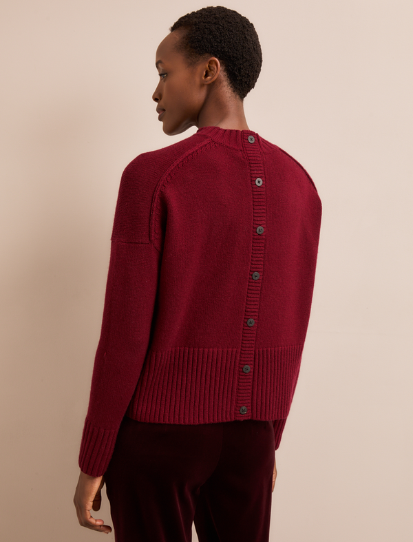 Jasper Cashmere Blend Jumper - Burgundy