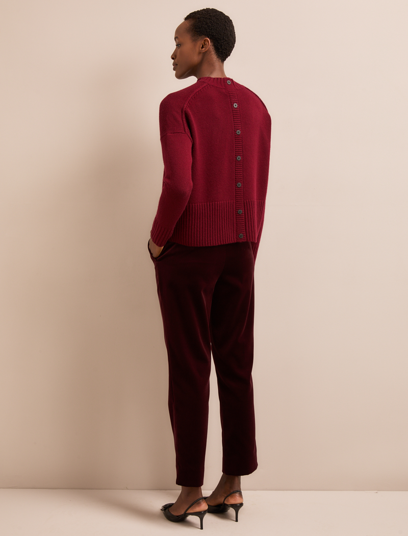 Jasper Cashmere Blend Jumper - Burgundy