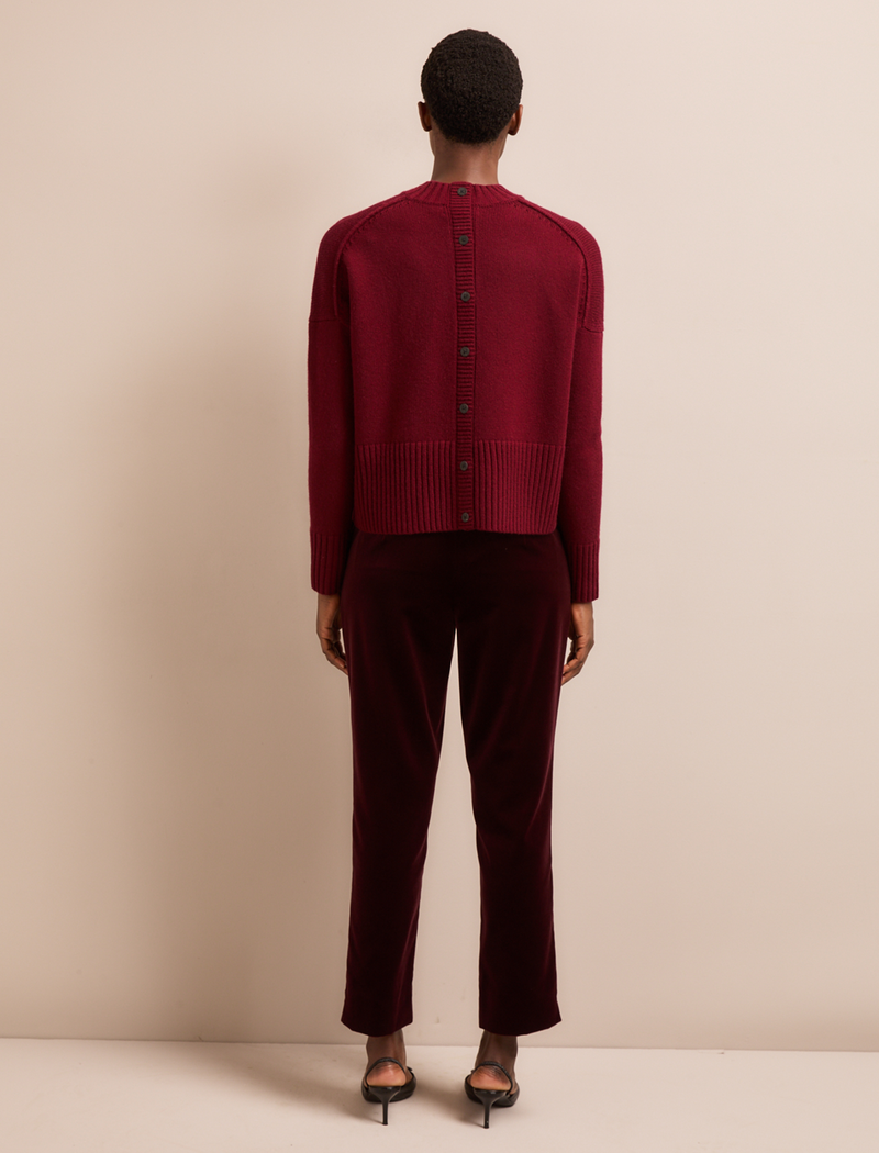Jasper Cashmere Blend Jumper - Burgundy