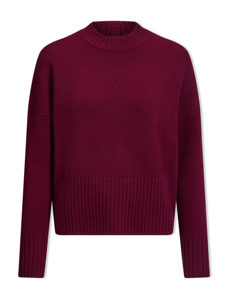 Jasper Cashmere Blend Jumper - Burgundy