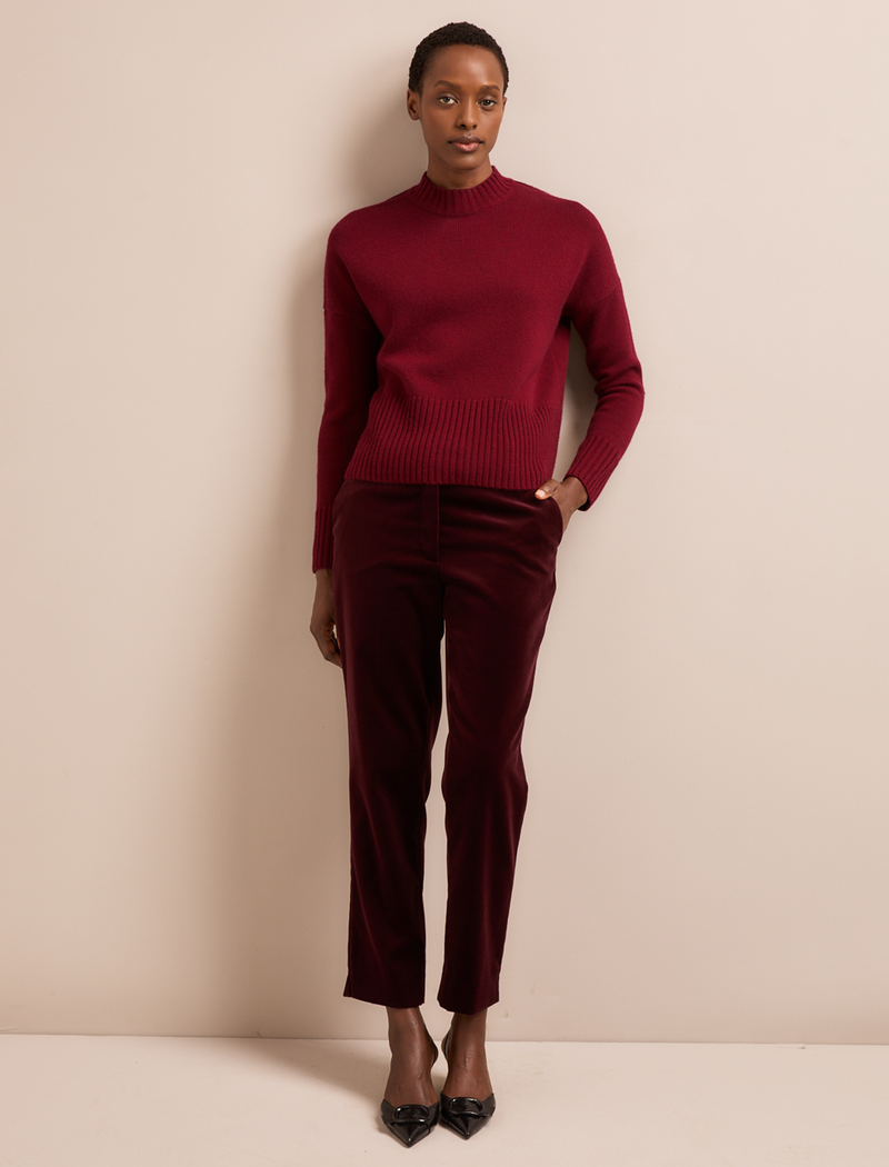 Jasper Cashmere Blend Jumper - Burgundy