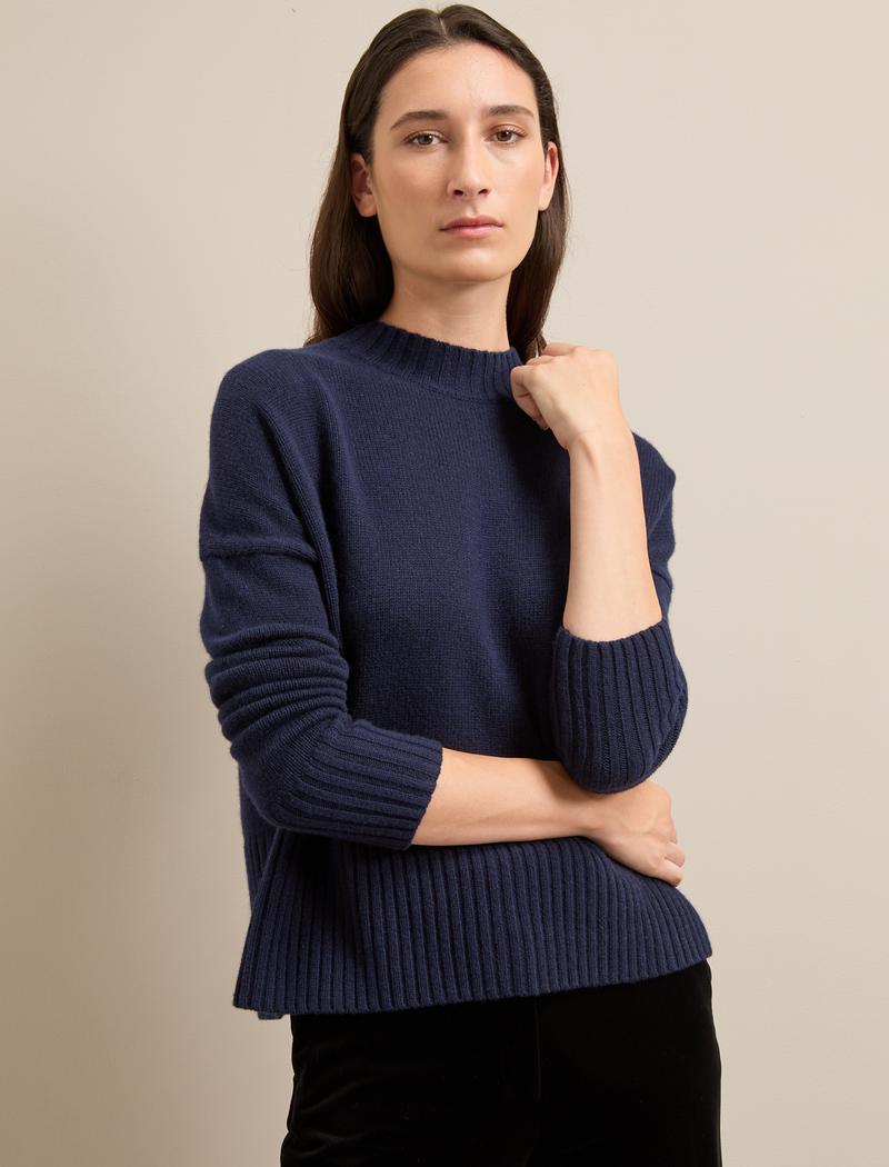 Jasper Cashmere Blend Jumper - Navy