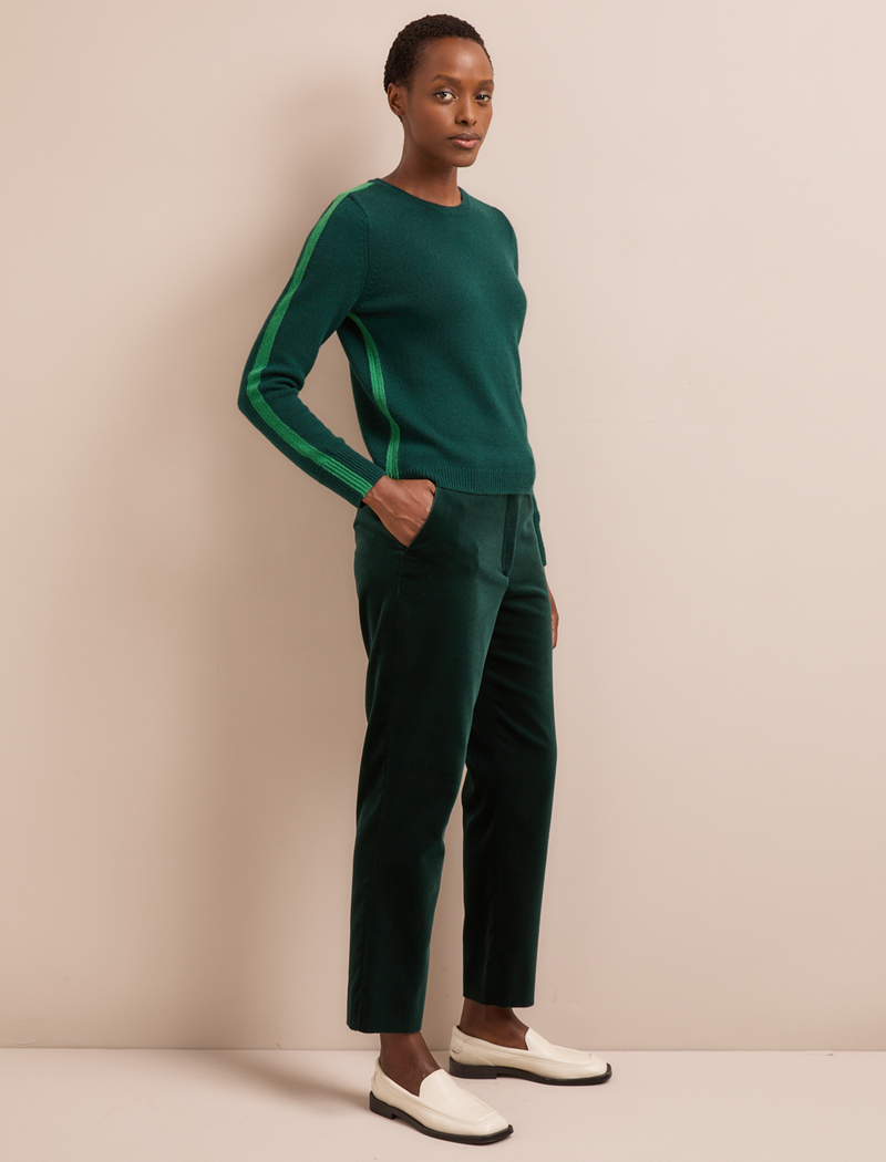 Romi Cashmere Blend Jumper - Dark Green Mid Green