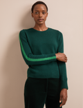 Romi Cashmere Blend Jumper - Dark Green Mid Green