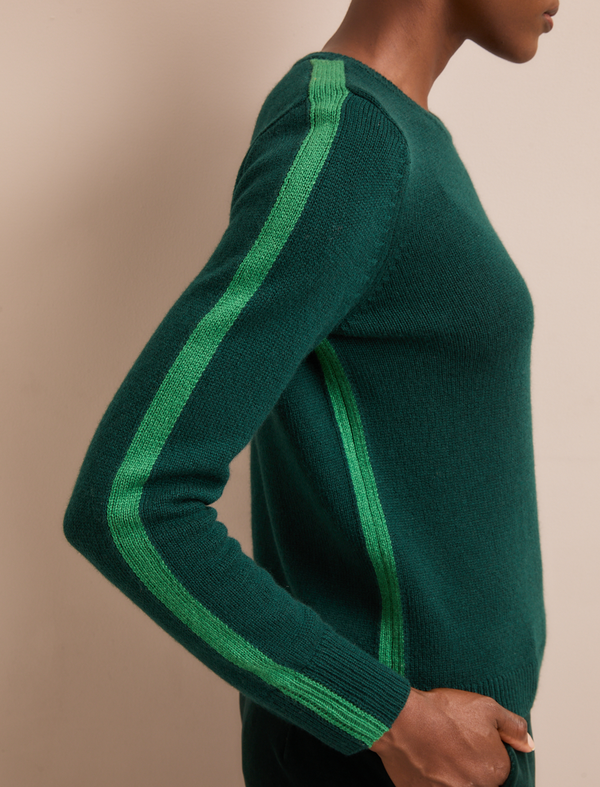 Romi Cashmere Blend Jumper - Dark Green Mid Green