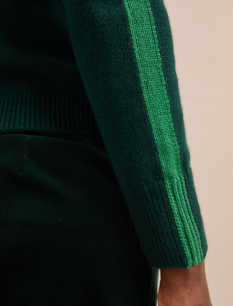 Romi Cashmere Blend Jumper - Dark Green Mid Green