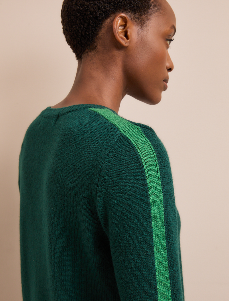 Romi Cashmere Blend Jumper - Dark Green Mid Green