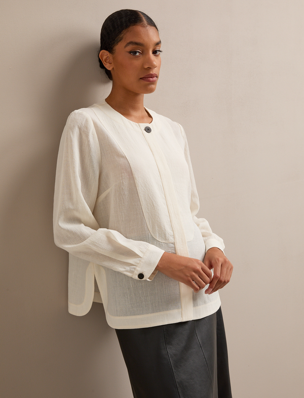 Etta Techni Voile Shirt - Cream
