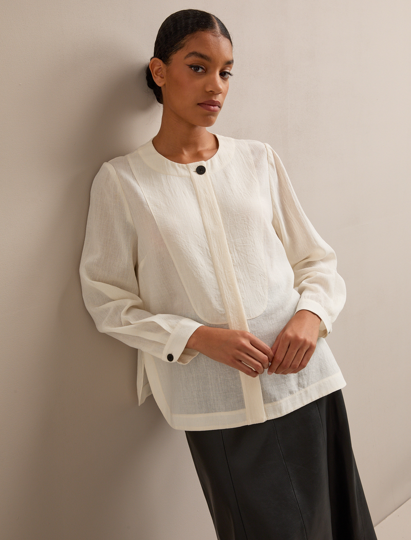 Etta Techni Voile Shirt - Cream