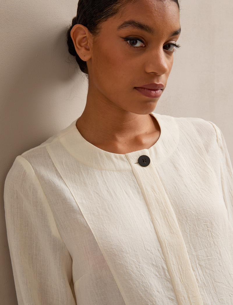 Etta Techni Voile Shirt - Cream