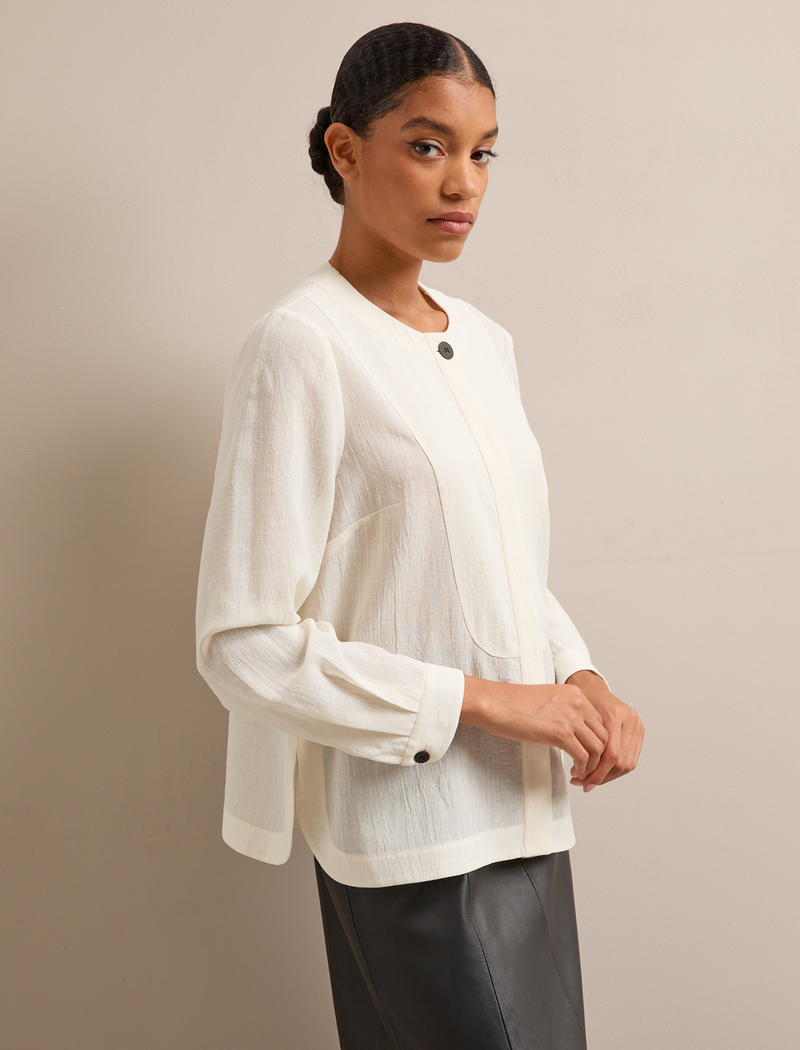 Etta Techni Voile Shirt - Cream
