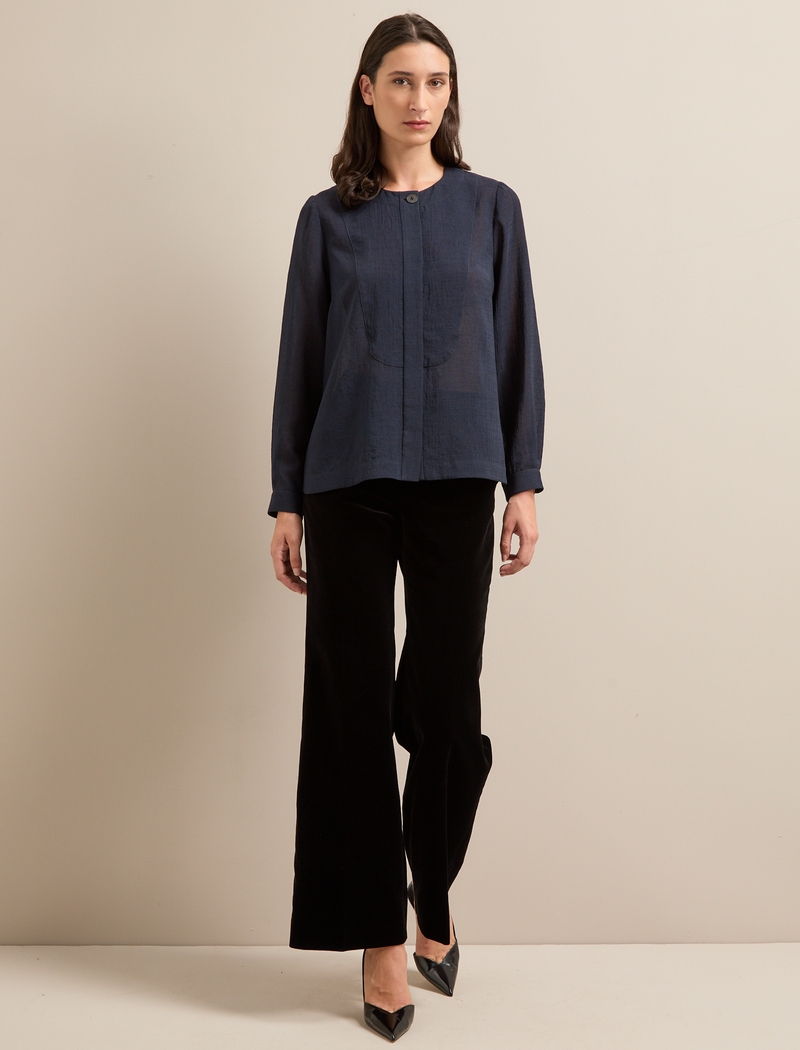 Etta Techni Voile Shirt - Navy