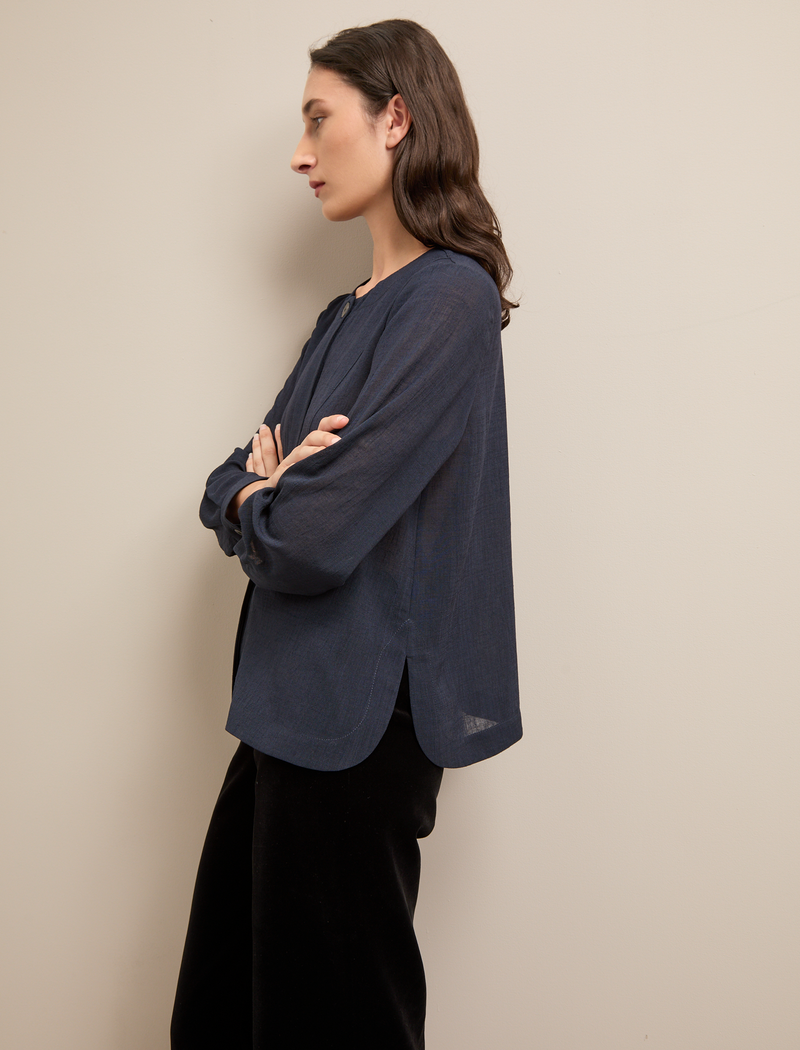 Etta Techni Voile Shirt - Navy