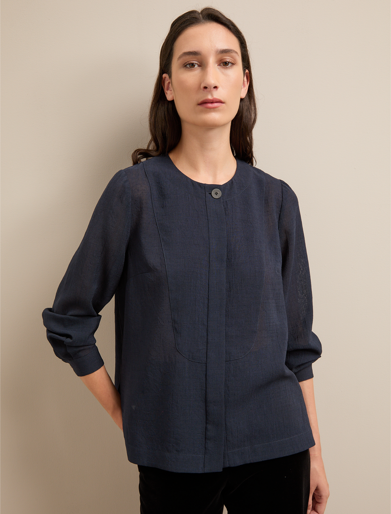 Etta Techni Voile Shirt - Navy