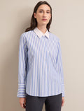 Seymour Cotton Shirt - Blue White Stripe