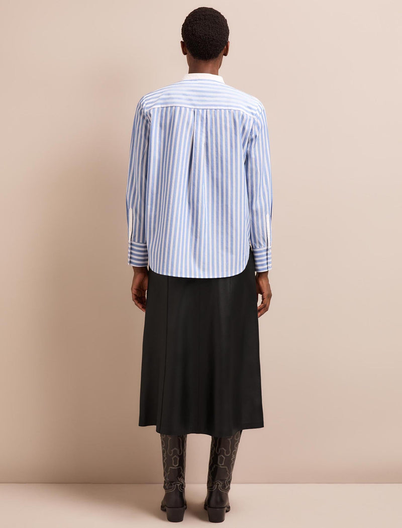 Sefton Cotton Shirt - Blue White Stripe