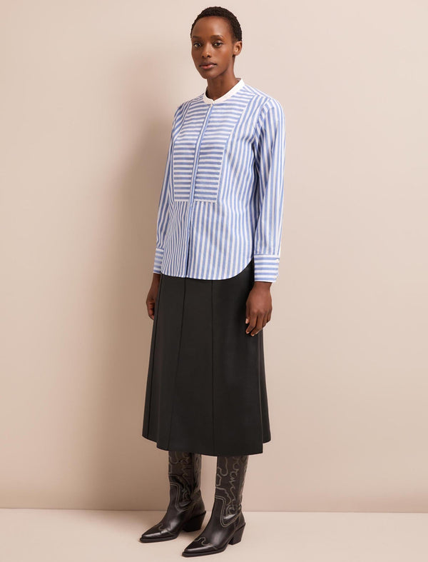 Sefton Cotton Shirt - Blue White Stripe