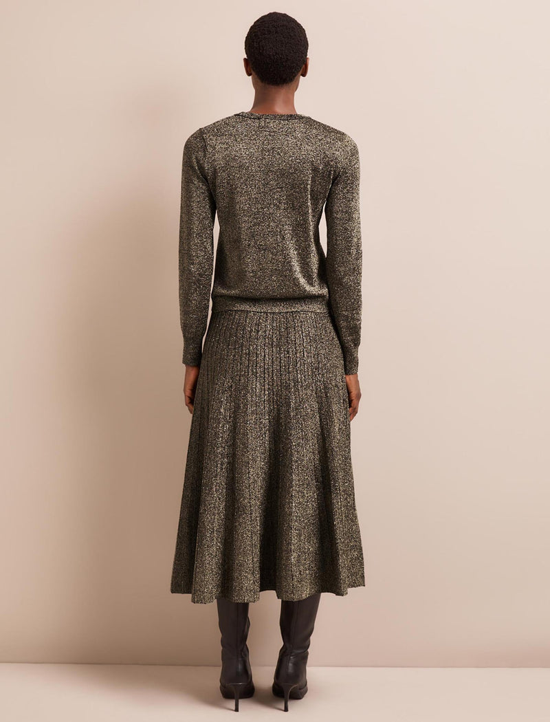 Colette Lurex Maxi Skirt - Dark Gold