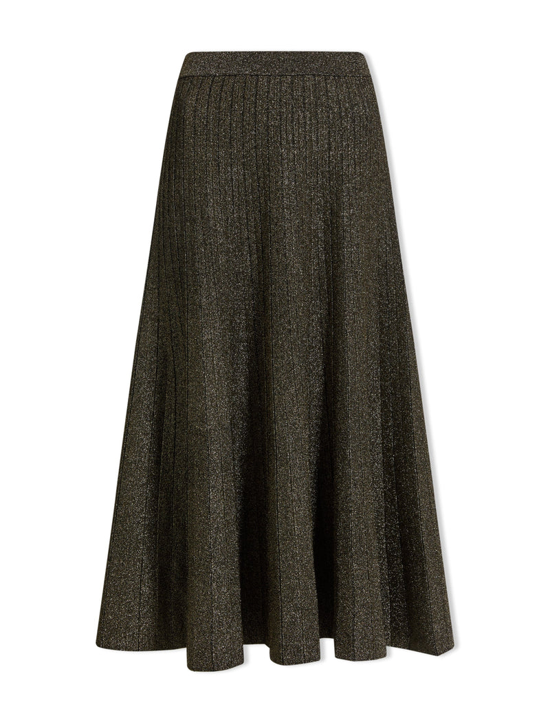 Colette Lurex Maxi Skirt - Dark Gold