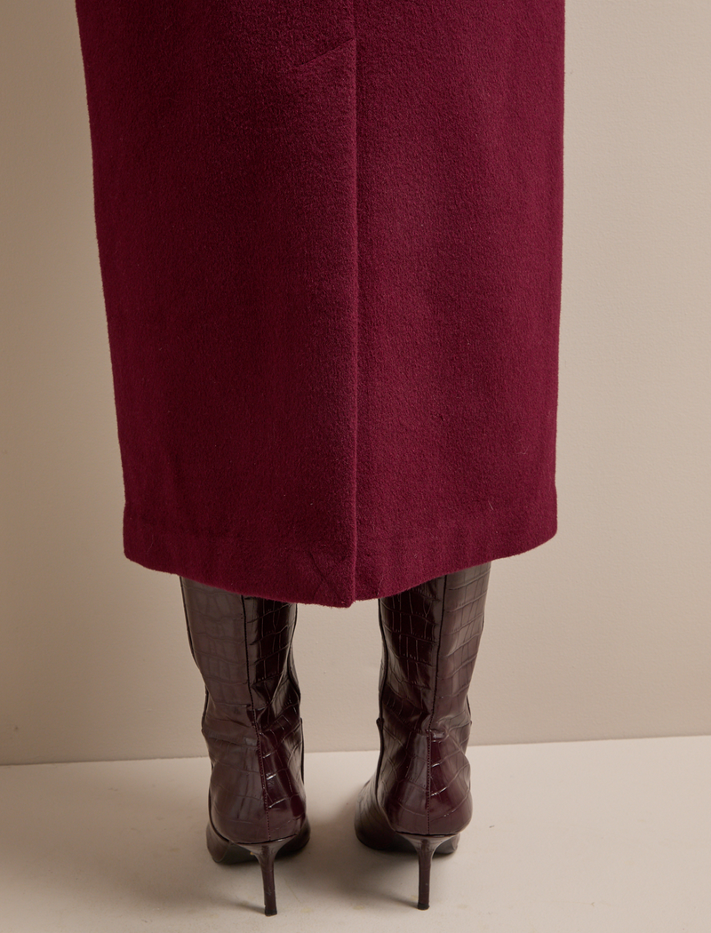 Shona Wool Skirt - Burgundy
