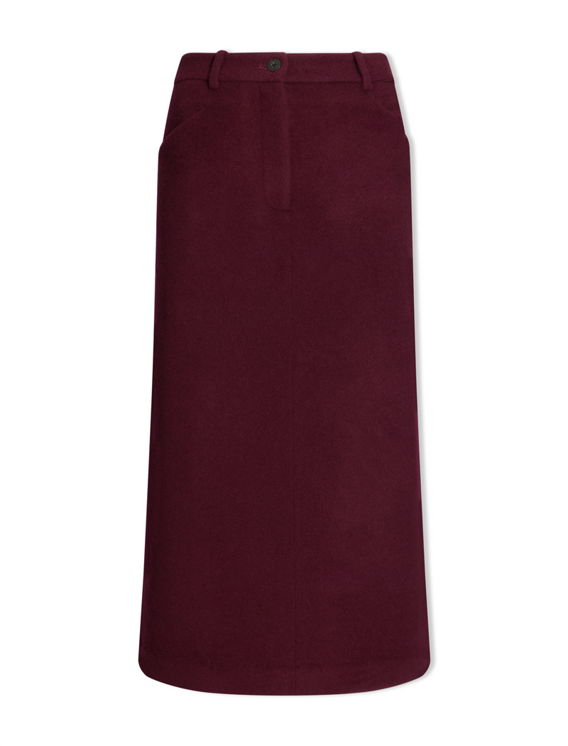 Shona Wool Skirt - Burgundy