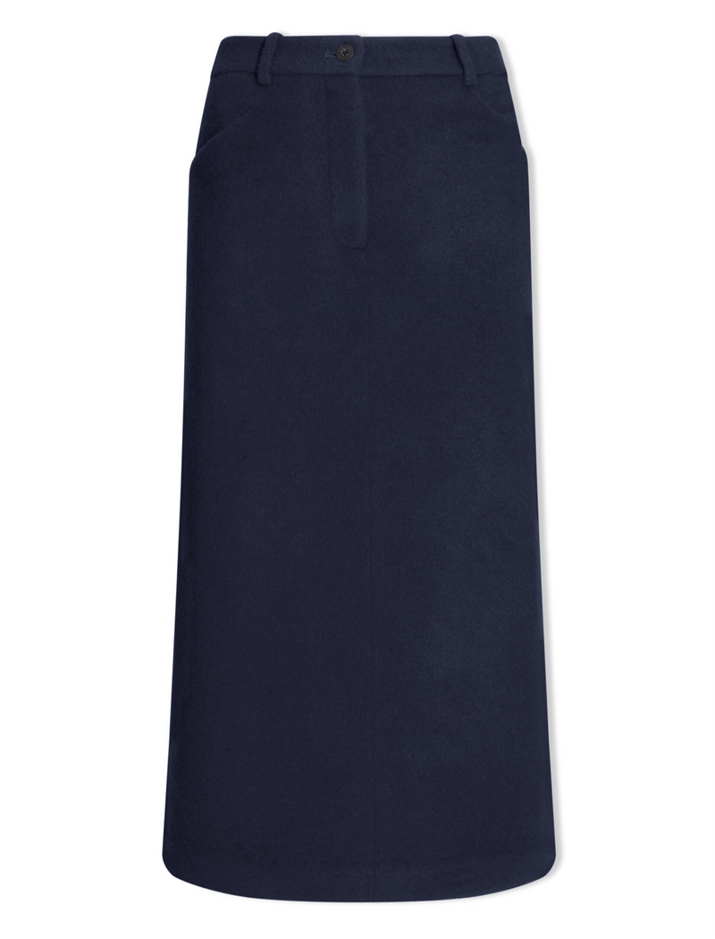 Shona Wool Skirt - Navy