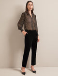 Tatum Velvet Tapered Trouser - Black