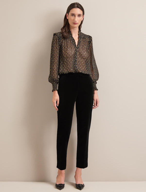 Tatum Velvet Tapered Trouser - Black