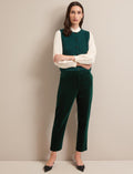 Tatum Velvet Tapered Trouser - Green