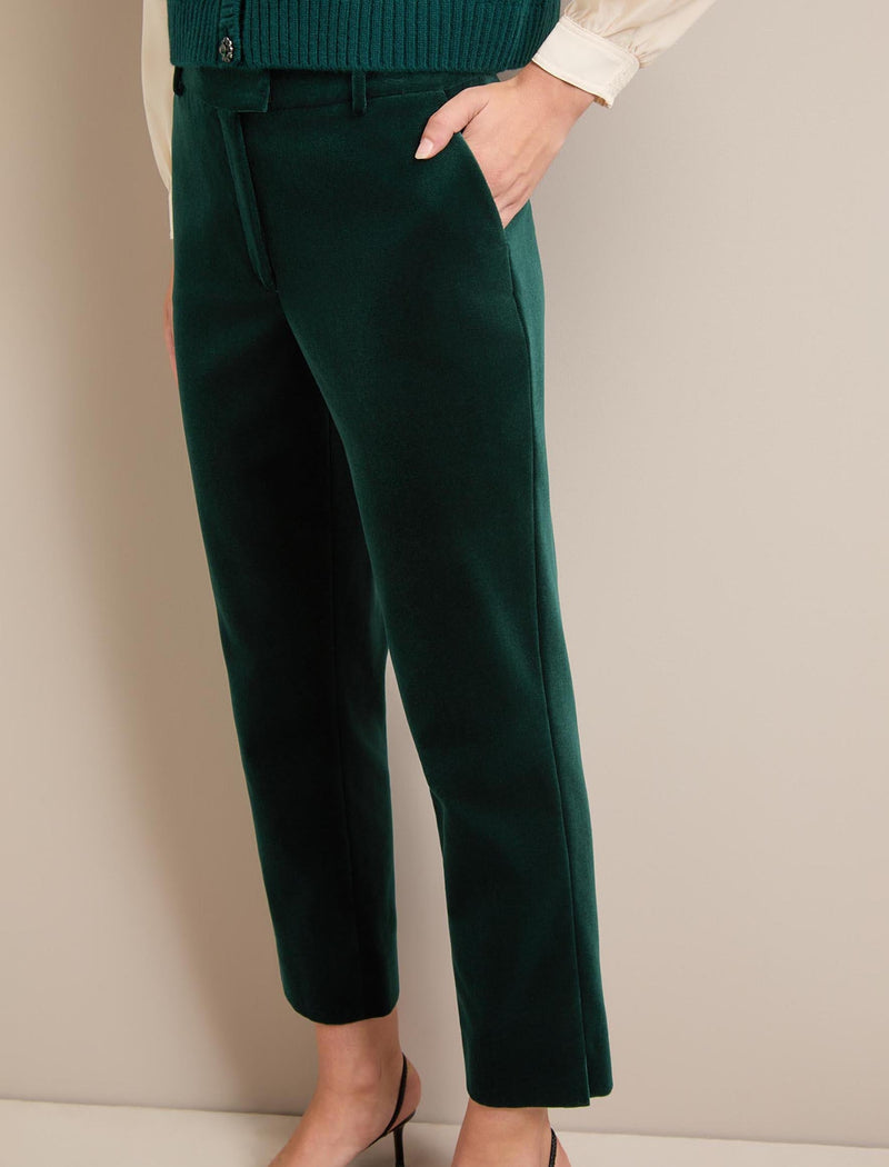 Tatum Velvet Tapered Trouser - Green