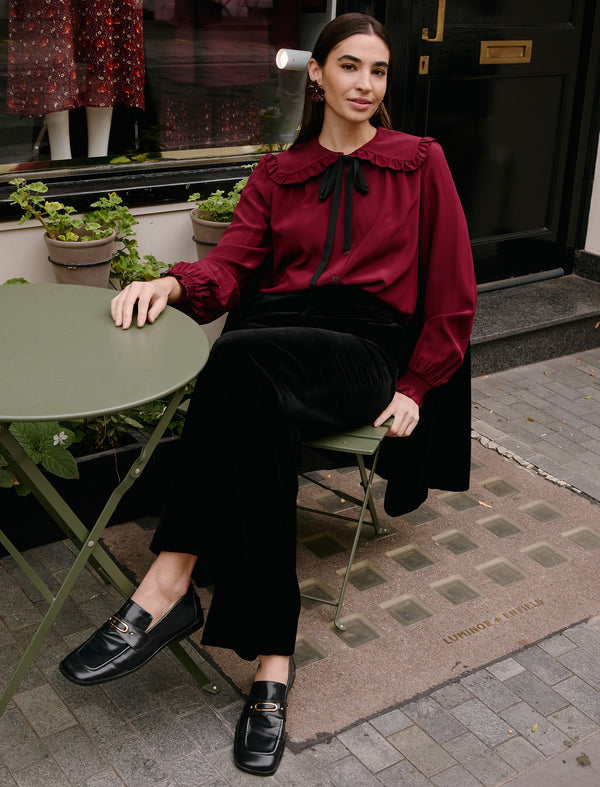 Vera Silk Blouse - Burgundy