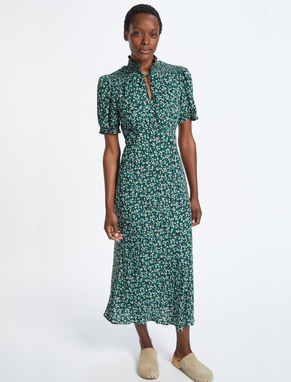 Irina Maxi Dress - Green Blossom Print