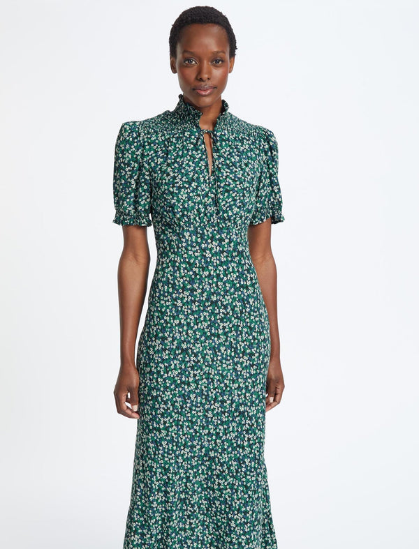 Irina Maxi Dress - Green Blossom Print
