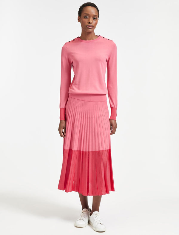 Colette Contrast Hem Skirt - Pink