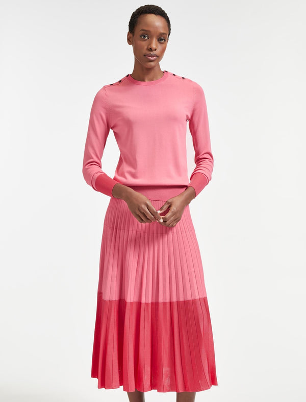 Colette Contrast Hem Skirt - Pink