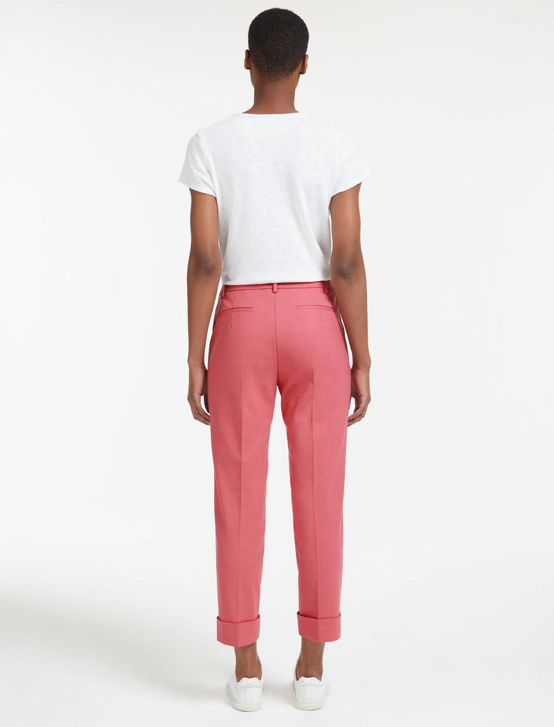 Clement Wool Turn Up Trouser - Rose