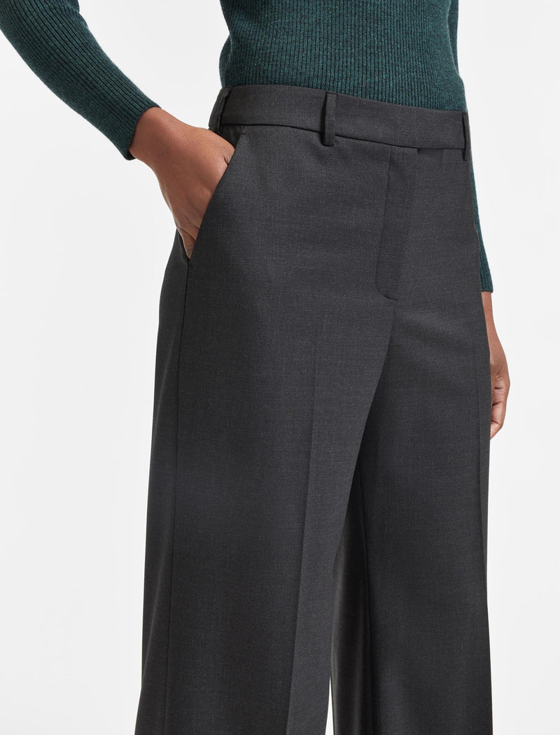 Terence Wool Wide Leg Trouser - Charcoal