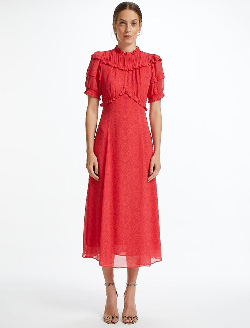 Voletta Maxi Dress- Red Moire Print