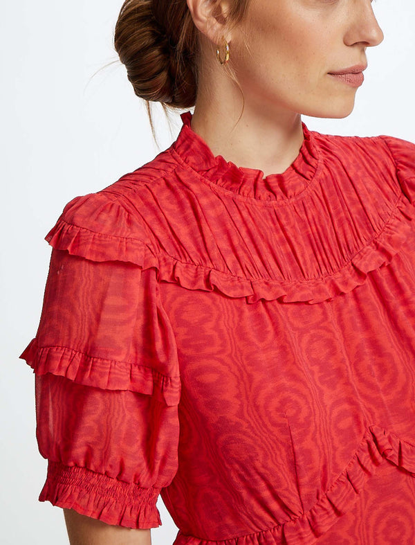 Voletta Maxi Dress- Red Moire Print