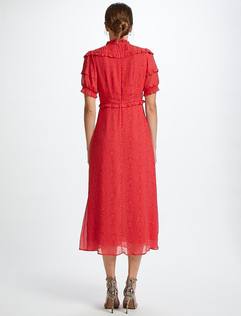 Voletta Maxi Dress- Red Moire Print