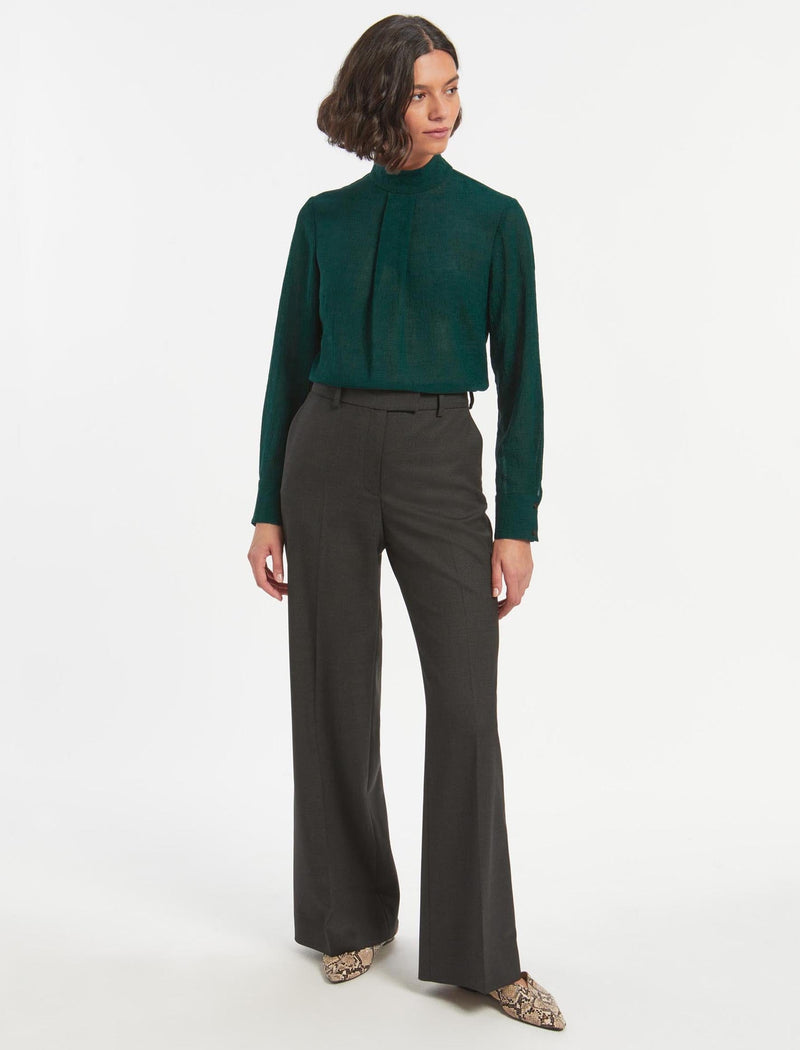 Riley Funnel Neck Blouse - Teal