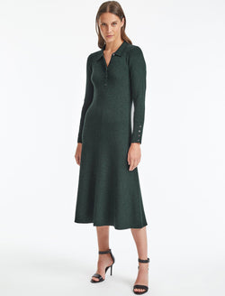 Josie Wool Knit Dress - Dark Green