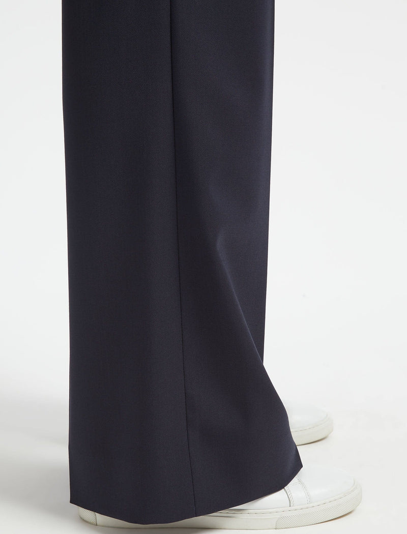 Terence Wool Wide Leg Trouser - Navy