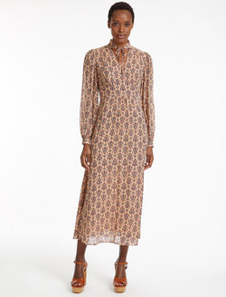 Luella Maxi Dress - Stone Rust Folk Floral Print