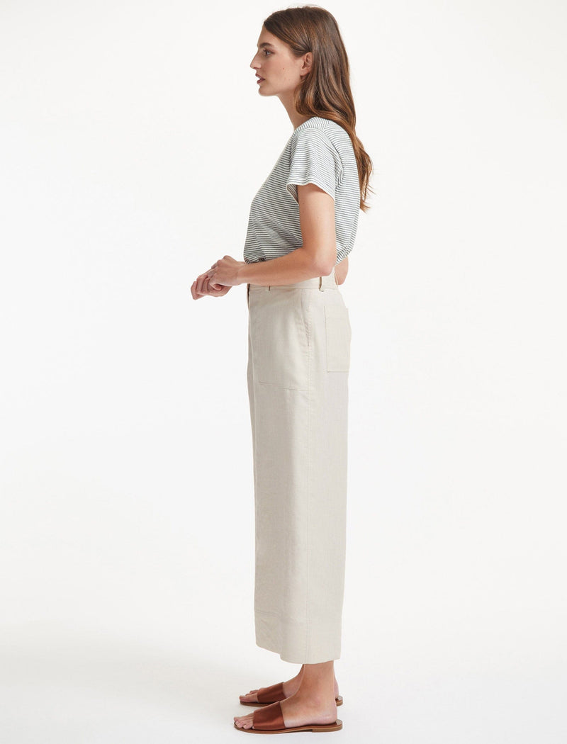 Tate Techni Linen Trouser - Cream