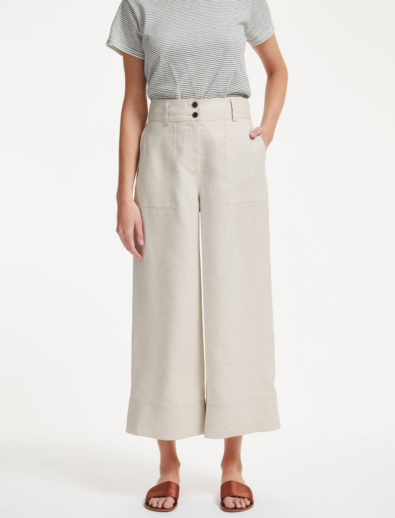 Tate Techni Linen Trouser - Cream
