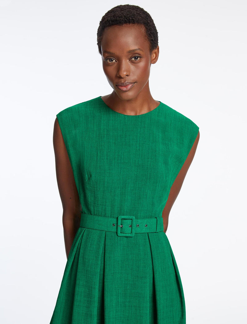 Thandie Techni Voile Midi Dress - Emerald Green