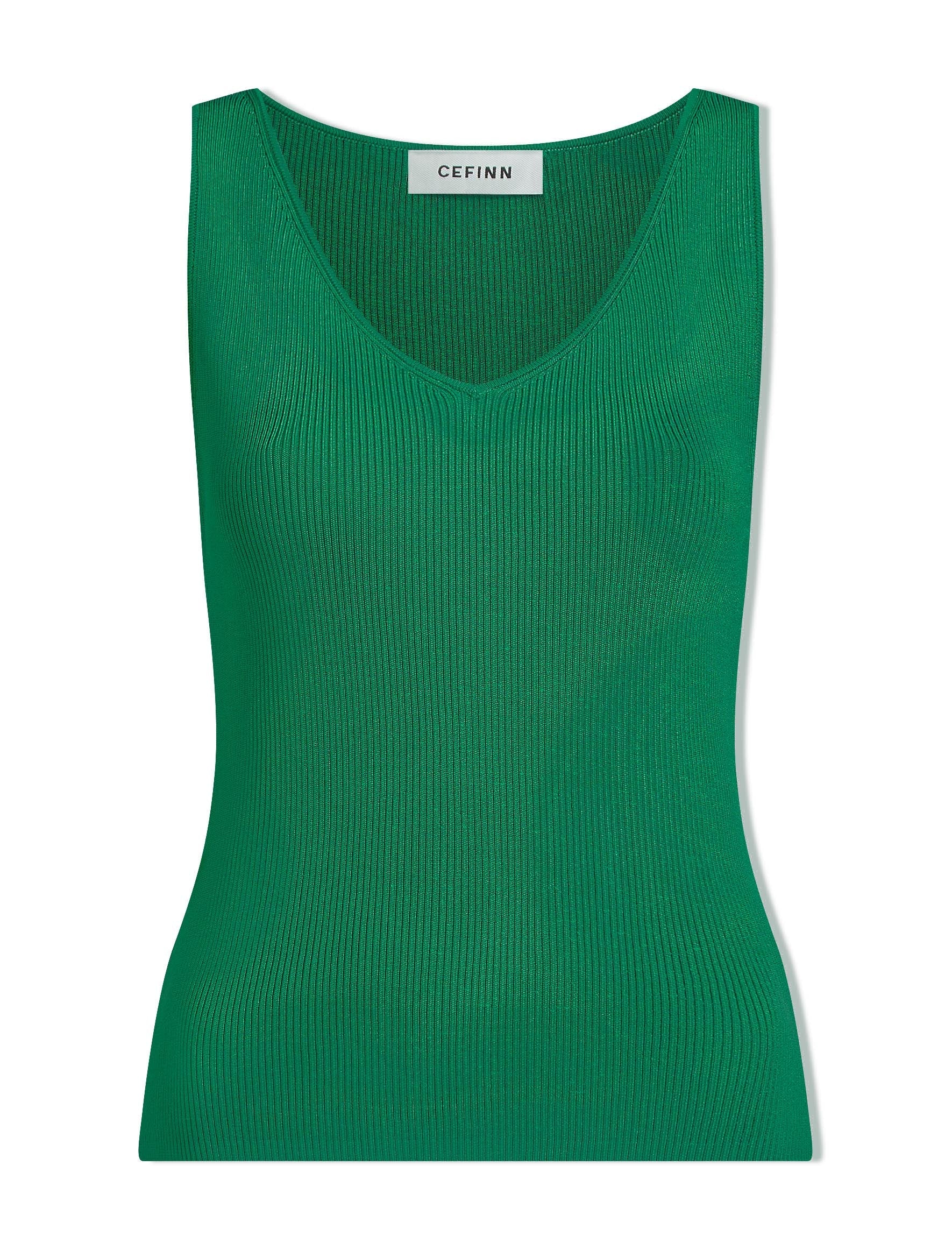 Emerald Green Ribbed Velvet V-Neck Dressy Cami Top - Women - ShopperBoard