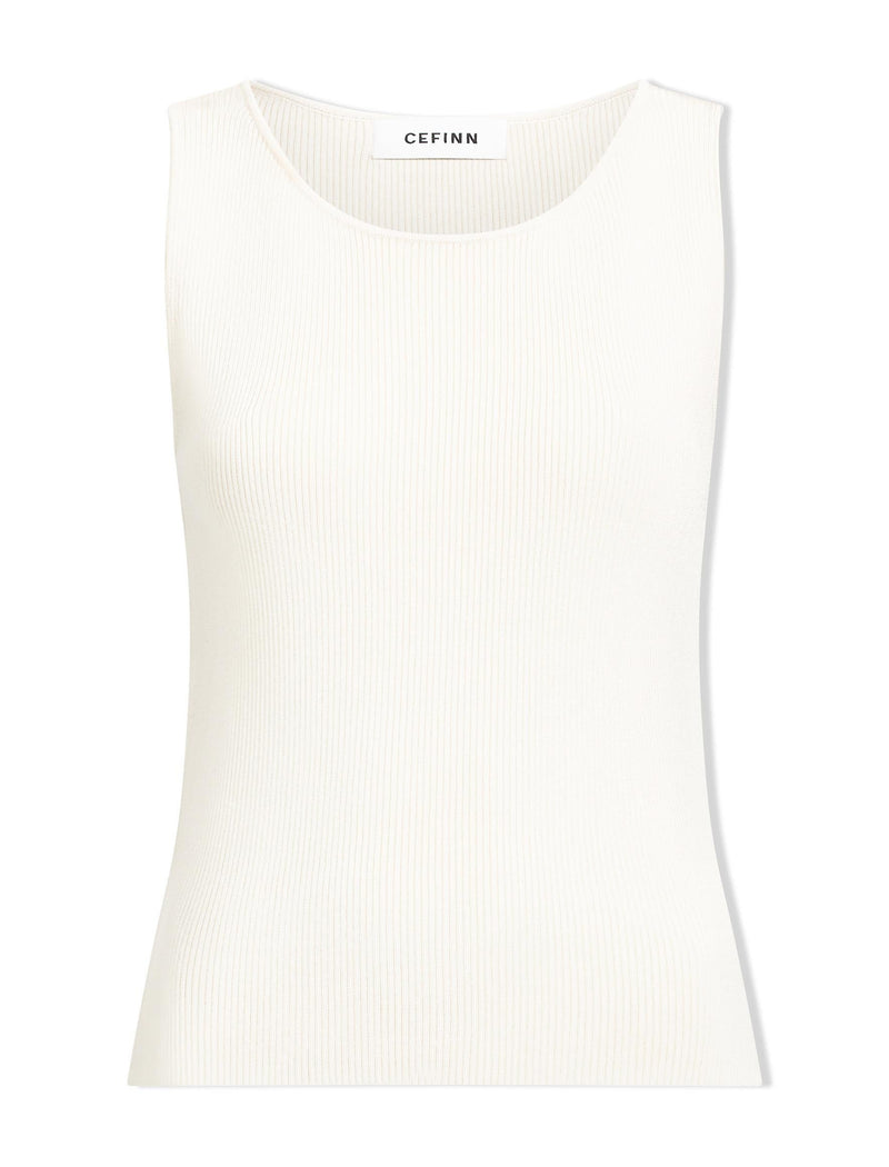 Tammy Rayon Round Neck Vest - Cream