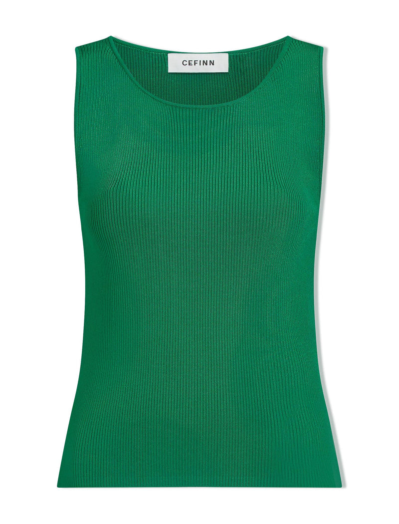 Tammy Rayon Round Neck Vest - Emerald Green